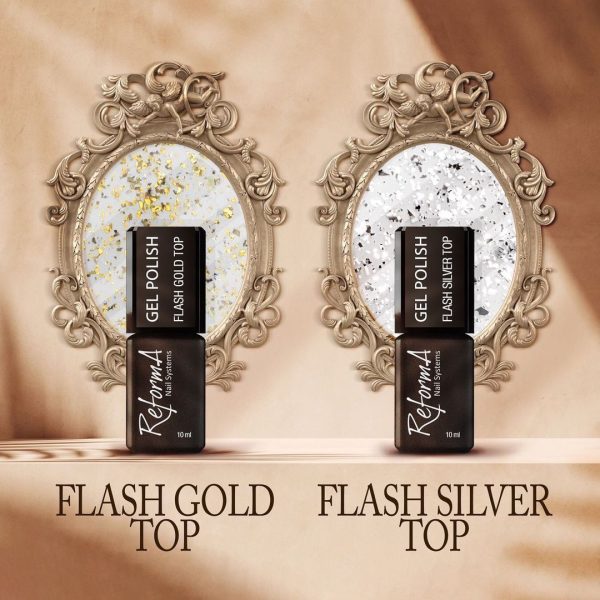 reforma flash gold and silver top