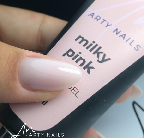 arty nails acrylic gel milky pink