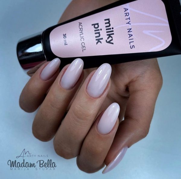 arty nails acrylic gel milky pink 2