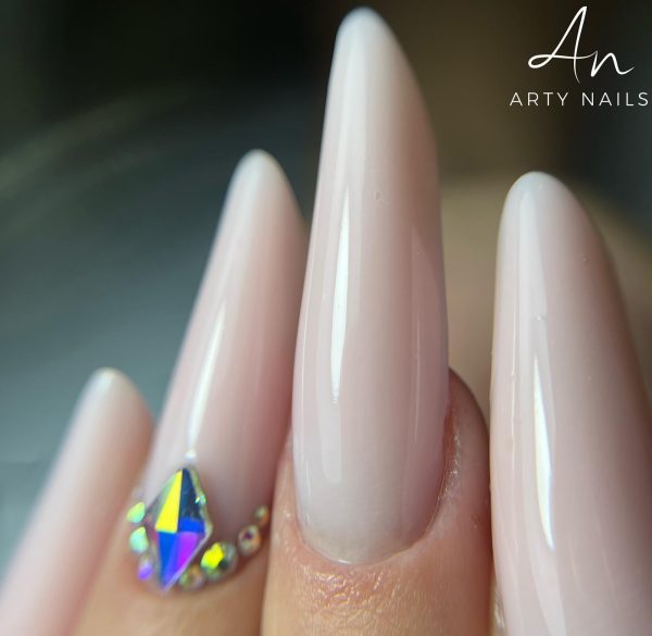 arty nails acrylic gel milky pink 6