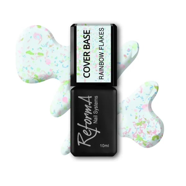 gel polish cover base rainbow flakes 10ml