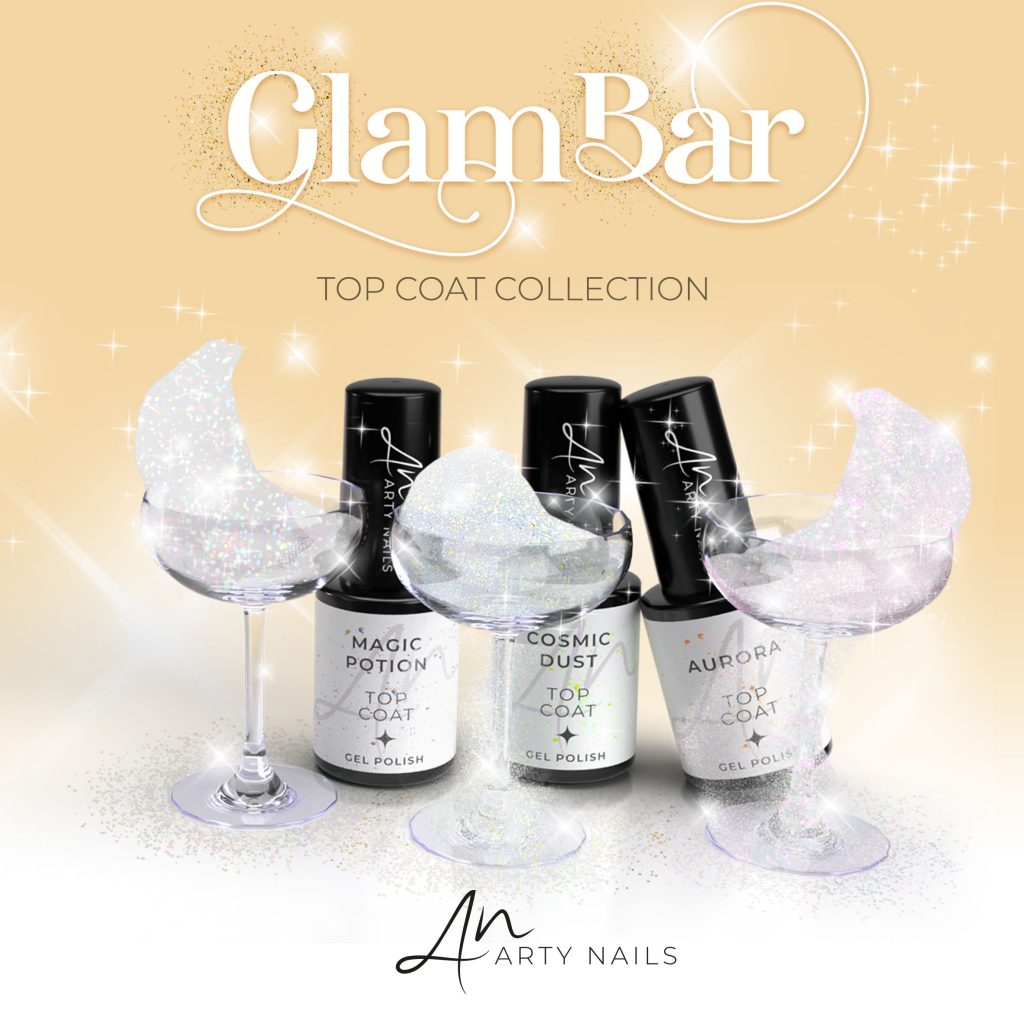 arty nails glam bar top coat collection